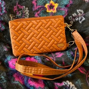 EUC LUG PEEKABOO CROSSBODY BAG + WRISTLET STRAP - COPPER BROWN
